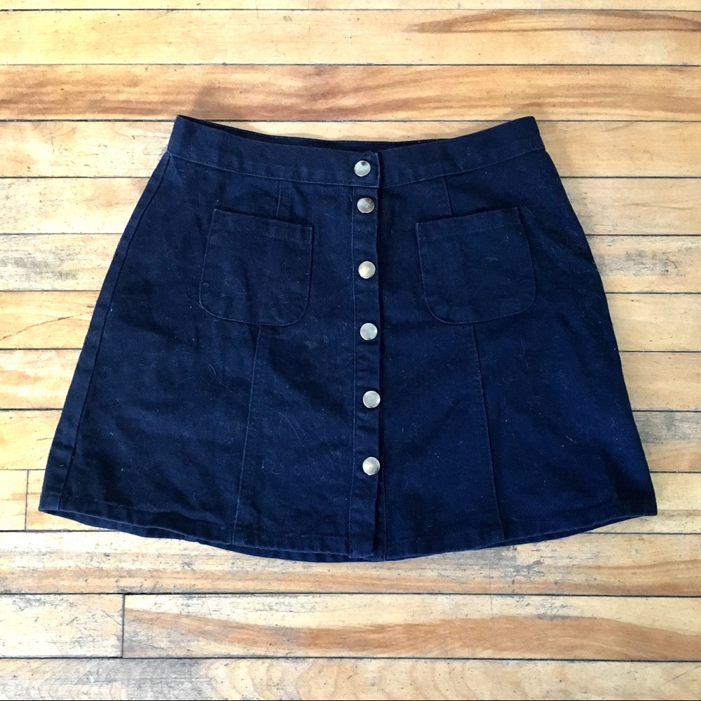 Dark wash denim skirt